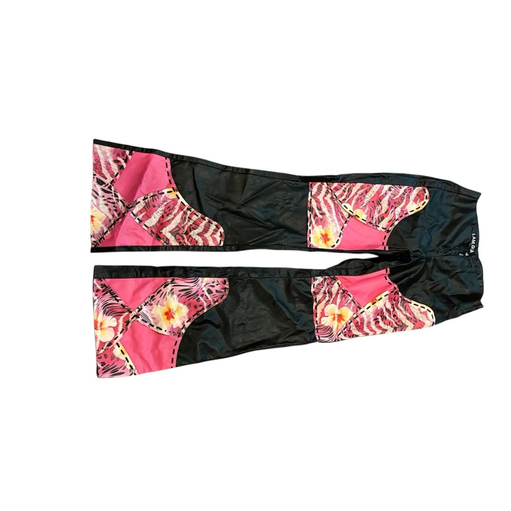 I.AM.GIA Pink and Black Patchwork Pants
